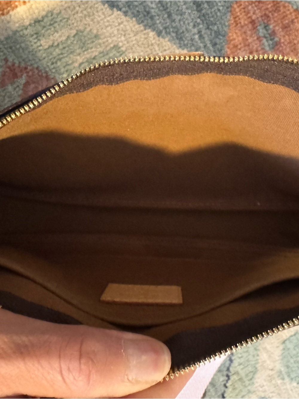 Louis Vuitton Brown Monogram Crossbody with Pink Branded Strap - Picture 9 of 9